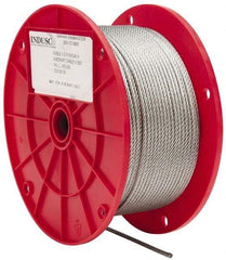 Value Collection - 1/8" Diam, Galvanized Steel Wire Rope - 2,000 Lb Breaking Strength, 7 x 19 Strand Core - Eagle Tool & Supply