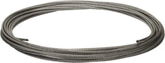 Value Collection - 1/4" Diam, Galvanized Steel Wire Rope - 7,000 Lb Breaking Strength, 7 x 19 Strand Core - Eagle Tool & Supply