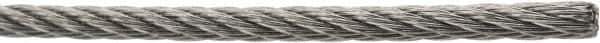 Value Collection - 1/8" Diam, Aircraft Cable - 1,700 Lb Breaking Strength, 7 x 7 Strand Core - Eagle Tool & Supply