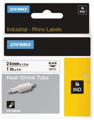 Dymo - 1" Wide x 60" Long, White Heat Shrinkable Polyolefin Label Printer Cartridge - For RHINO 6000, 6500 - Eagle Tool & Supply