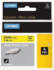 Dymo - 1" Wide x 60" Long, Yellow Heat Shrinkable Polyolefin Label Printer Cartridge - For RHINO 6000, 6500 - Eagle Tool & Supply