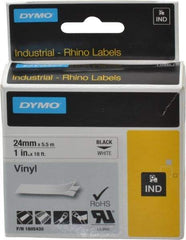 Dymo - 1" Wide x 216" Long, White Vinyl Label Printer Cartridge - For RHINO 6000, 6500 - Eagle Tool & Supply