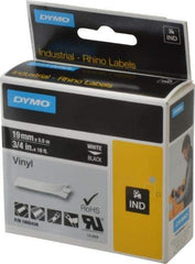 Dymo - 3/4" Wide x 216" Long, Black Vinyl Label Printer Cartridge - For RHINO 4200, 5200, 6000, 6500 - Eagle Tool & Supply