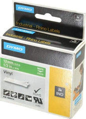 Dymo - 5" Wide x 216" Long, Green Vinyl Label Printer Cartridge - For RHINO 1000, 3000, 4200, 5000, 5200,6000, 6500 - Eagle Tool & Supply