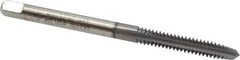 Cleveland - #6-32 UNC 2B 3 Flute TiCN Finish High Speed Steel Straight Flute Standard Hand Tap - Plug, Right Hand Thread, 0.38" Thread Length, H3 Limit, Oversize - Eagle Tool & Supply