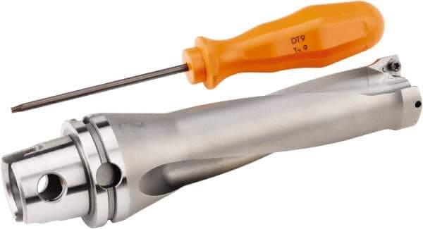 Kennametal - 81mm Max Drill Depth, 3xD, 1-1/16" Diam, Indexable Insert Drill - 2 Inserts, 1.5748" Shank Diam, KM40 Modular Connection Shank - Eagle Tool & Supply