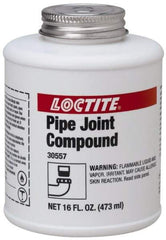 Loctite - 16 Fluid Ounce Brush Top Can, Medium Strength Brown Chemical Pipe Thread Sealant - Series 5117 - Eagle Tool & Supply