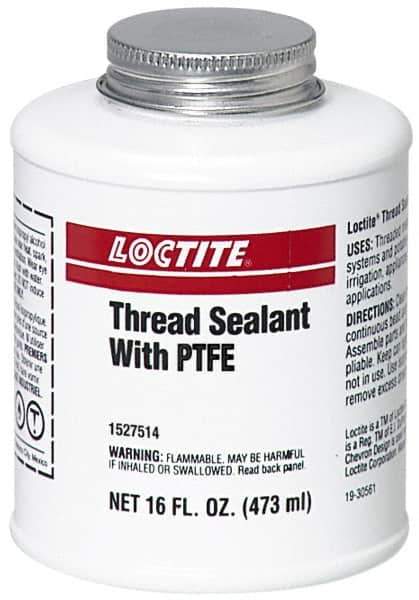 Loctite - 16 Fluid Ounce Brush Top Can, White, Paste Chemical Pipe Thread Sealant - Series 5113 - Eagle Tool & Supply