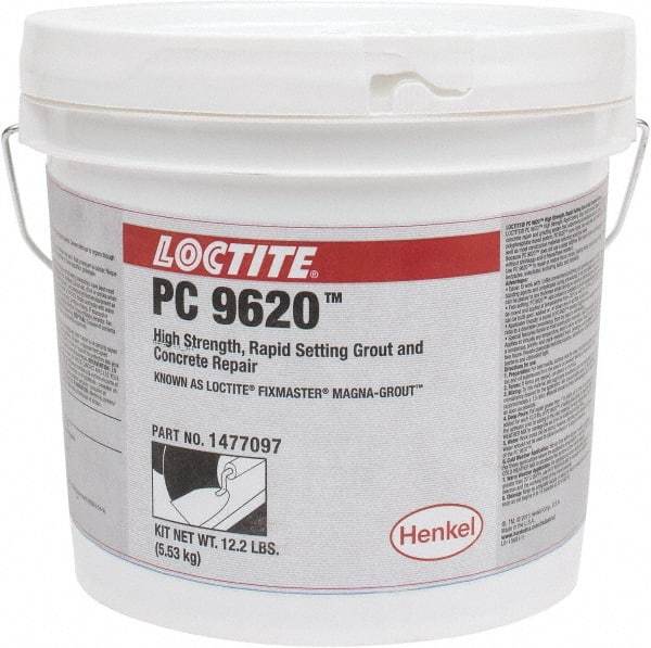 Loctite - 128 Fluid Ounce Container, Gray, Tub Magnesium Phosphate Construction Adhesive - Series Magna-Grout, 15 to 22 min Fixture Time, Indoor, Outdoor - Eagle Tool & Supply