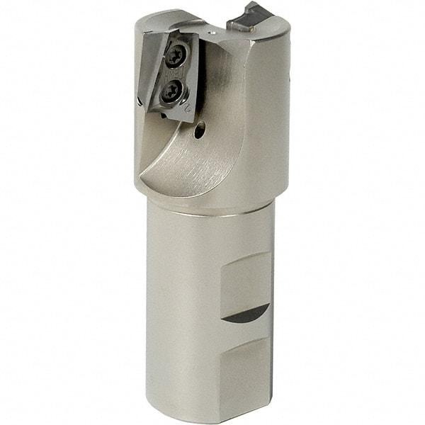 Iscar - 1-1/4" Cut Diam, 0.709" Max Depth of Cut, 1-1/4" Shank Diam, 4" OAL, Indexable Square Shoulder End Mill - HP AD.. 1906.. Inserts, Weldon Shank, 90° Lead Angle, Through Coolant, Series Heliplus - Eagle Tool & Supply
