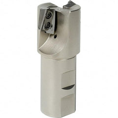 Iscar - 1-1/4" Cut Diam, 0.709" Max Depth of Cut, 1-1/4" Shank Diam, 4" OAL, Indexable Square Shoulder End Mill - HP AD.. 1906.. Inserts, Weldon Shank, 90° Lead Angle, Through Coolant, Series Heliplus - Eagle Tool & Supply