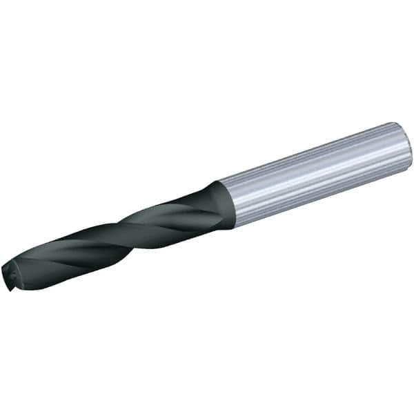 Kennametal - 3.9mm 140° Spiral Flute Solid Carbide Screw Machine Drill Bit - Multilayer TiAlN Finish, Right Hand Cut, 24mm Flute Length, 66mm OAL, Standard Point, Straight Shank, Through Coolant - Eagle Tool & Supply