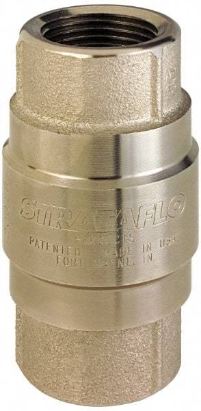 Strataflo - 3/8" Nickel Plated Brass Check Valve - Inline, FNPT x FNPT, 400 WOG - Eagle Tool & Supply