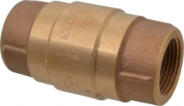 Strataflo - 1" Brass Check Valve - Inline, FNPT x FNPT, 200 WOG - Eagle Tool & Supply