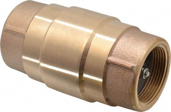 Strataflo - 1-1/2" Brass Check Valve - Inline, FNPT x FNPT, 200 WOG - Eagle Tool & Supply