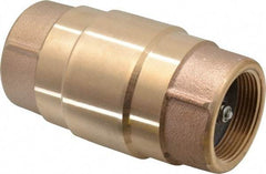 Strataflo - 1-1/2" Brass Check Valve - Inline, FNPT x FNPT, 200 WOG - Eagle Tool & Supply