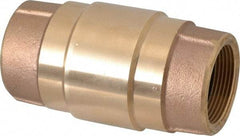 Strataflo - 1-1/2" Brass Check Valve - Inline, FNPT x FNPT, 200 WOG - Eagle Tool & Supply