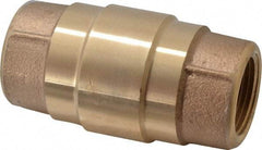 Strataflo - 1" Brass Check Valve - Inline, FNPT x FNPT, 200 WOG - Eagle Tool & Supply
