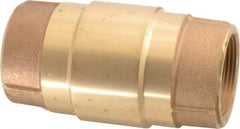 Strataflo - 1-1/2" Brass Check Valve - Inline, FNPT x FNPT, 200 WOG - Eagle Tool & Supply