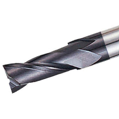 Iscar - 11mm, 22mm LOC, 12mm Shank Diam, 75mm OAL, 2 Flute, Solid Carbide Square End Mill - Single End, TiAlN Finish, Spiral Flute, 30° Helix, Right Hand Cut, Right Hand Flute - Eagle Tool & Supply