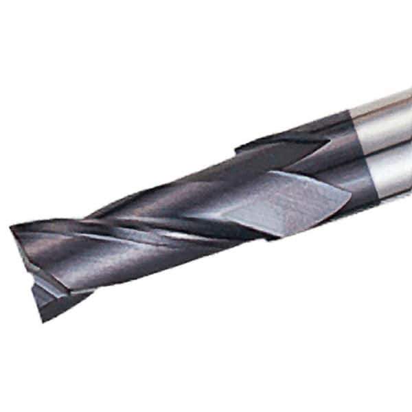 Iscar - 2mm, 6mm LOC, 6mm Shank Diam, 40mm OAL, 2 Flute, Solid Carbide Square End Mill - Single End, TiAlN Finish, Spiral Flute, 30° Helix, Right Hand Cut, Right Hand Flute - Eagle Tool & Supply