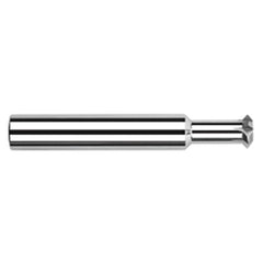 Double Angle Shank Cutters - 0.1250″ (1/8″) Cutter Diameter × 0.0260″ Width × 0.1870″ (3/16″) Neck Length Carbide Double Angle Shank Cutter, 4 Flutes - Exact Industrial Supply