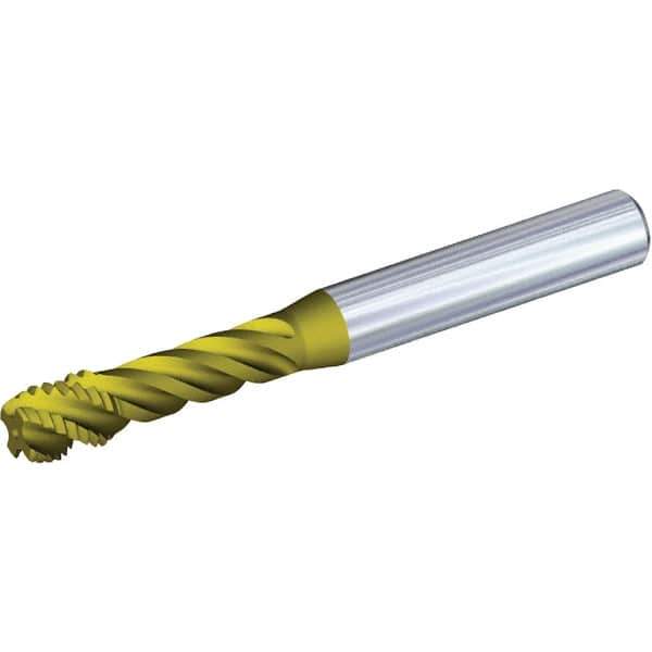 Kennametal - M8x1.25 Metric 3 Flute 6HX Modified Bottoming Spiral Flute Tap - Solid Carbide, TiAlN Finish, 80mm OAL, Right Hand Flute, Right Hand Thread, Series T331 - Eagle Tool & Supply