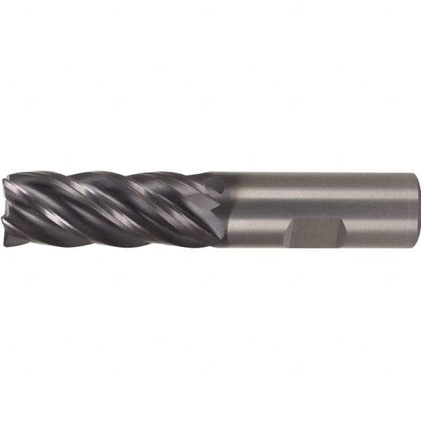 Kennametal - 1", 5 Flute, Single End, Solid Carbide, Corner Radius End Mill - 4-1/2" OAL, 38° Helix, Right Hand Flute, 1-3/4" LOC, Right Hand Cut - Eagle Tool & Supply