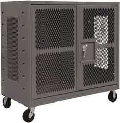 Durham - 2,000 Lb Capacity, 4-Sided Steel Mesh Stock Truck - 36" Long x 72" Wide x 57-3/16" High, Phenolic Wheels - Eagle Tool & Supply