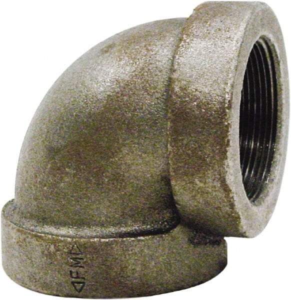 Made in USA - Size 2-1/2", Class 125, Cast Iron Black Pipe 90° Elbow - 175 psi, FPT End Connection - Eagle Tool & Supply