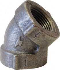 Made in USA - Size 3", Class 125, Cast Iron Black Pipe 45° Elbow - 175 psi, FPT End Connection - Eagle Tool & Supply