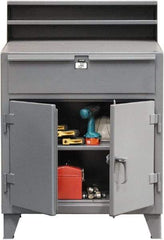 Strong Hold - 1 Drawer Shop Desk - 36 Inch Wide x 28 Inch Deep x 54 Inch High, Dark Gray - Eagle Tool & Supply