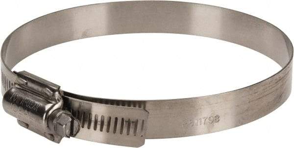 IDEAL TRIDON - SAE Size 512, 4-1/4 to 5-1/8" Diam, Stainless Steel High Torque Worm Drive Clamp - 5/8" Wide, Material Grade 304, Series 60 - Eagle Tool & Supply