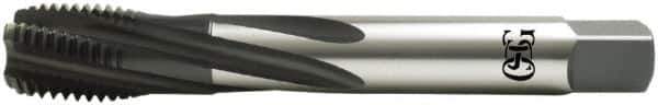 OSG - M16x2.00 Metric Coarse 4 Flute Modified Bottoming Spiral Flute Tap - Vanadium High Speed Steel, Oxide Finish, Right Hand Flute, Right Hand Thread, D17, Series 13116 - Eagle Tool & Supply