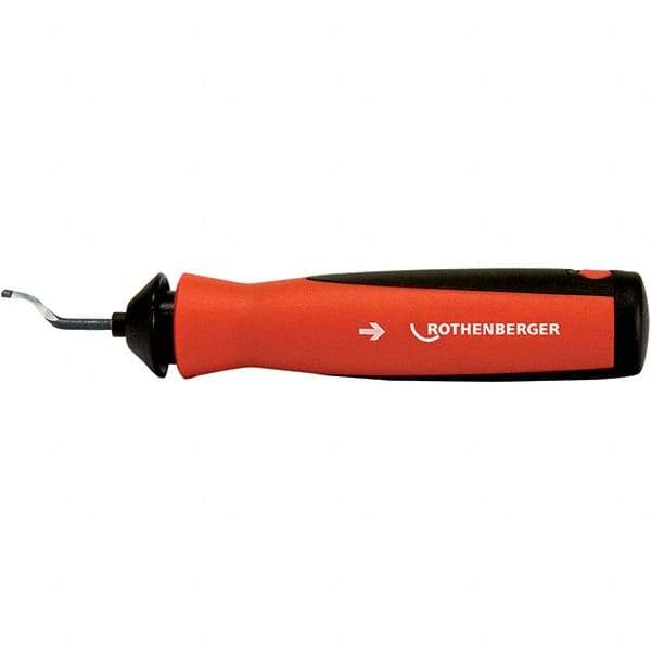 Rothenberger - Bi-Directional Hand Deburring Curved Tool - High Speed Steel Blade, 5" Blade Length, Hole Chamfering - Eagle Tool & Supply