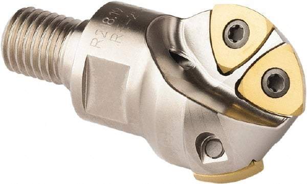 Seco - 40.01mm Cut Diam, 24.99mm Max Depth of Cut, Indexable Ball Nose End Mill - 50.01mm Head Length, M16 Modular Connection, R218.19 Toolholder, 218.19 200 Insert - Eagle Tool & Supply