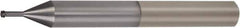 Vargus - M2.5x0.45 ISO, 0.077" Cutting Diam, 4 Flute, Solid Carbide Helical Flute Thread Mill - Internal Thread, 0.222" LOC, 3" OAL, 1/4" Shank Diam - Exact Industrial Supply