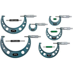 Mitutoyo - Mechanical Outside Micrometer Sets Minimum Measurement (Decimal Inch): 0.0000 Maximum Measurement (Decimal Inch): 6.0000 - Eagle Tool & Supply