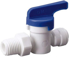 Value Collection - 3/8 x 3/8" Pipe, Full Port, Polysulfone Standard Ball Valve - Inline - Two Way Flow, Push Fit Ends, Lever Handle, 250 WOG, 200 WSP - Eagle Tool & Supply