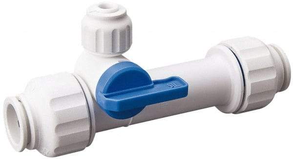 Value Collection - 3/4 x 1/4" Pipe, Full Port, Polysulfone Standard Ball Valve - Inline - Two Way Flow, Push Fit Ends, Lever Handle, 250 WOG, 200 WSP - Eagle Tool & Supply