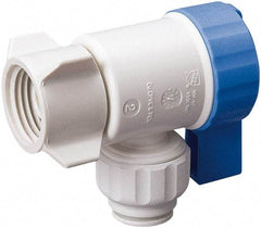 Value Collection - 3/8 x 1/2" Pipe, Full Port, Polysulfone Standard Ball Valve - Inline - Two Way Flow, Push Fit Ends, Lever Handle, 250 WOG, 200 WSP - Eagle Tool & Supply