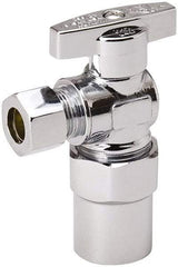 Value Collection - CPVC 1/2 Inlet, 125 Max psi, Chrome Finish, Brass Water Supply Stop Valve - 3/8 Compression Outlet, Angle, Chrome Handle, For Use with Any Water Supply Shut Off Application - Eagle Tool & Supply