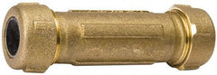 Value Collection - 1/2" Pipe, 3/4" Copper Tube, Brass Compression Pipe Coupling - 125 psi WOG Rating - Eagle Tool & Supply