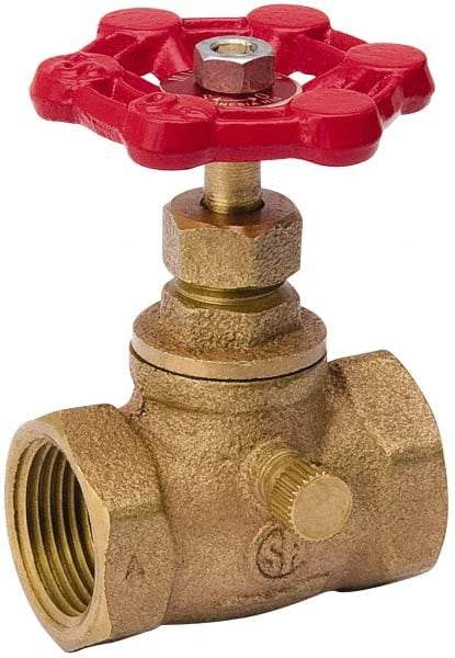 Value Collection - 3/4" Pipe, 125 psi WOG Rating, Brass Stop & Waste Valve - Lobe Type Handle, IPS End Connections, Use with Water, Oil, Air - Eagle Tool & Supply