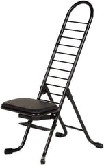 Vestil - 16-3/4" Wide x 21-1/4" Deep x 13" & 34" High, Steel Folding Chair with 1" Padded Seat - Black - Eagle Tool & Supply