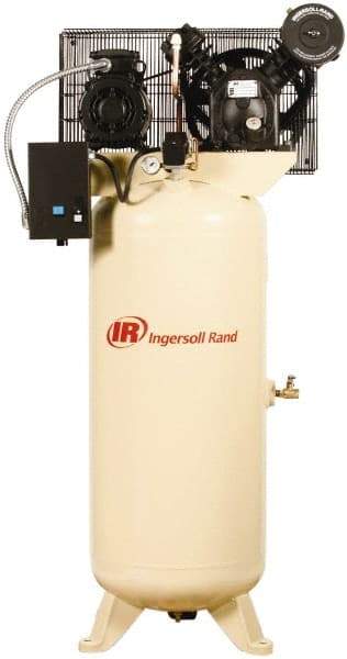 Ingersoll-Rand - 5 hp, 60 Gal Stationary Electric Vertical Air Compressor - Three Phase, 175 Max psi, 14 CFM, 230 Volt - Eagle Tool & Supply