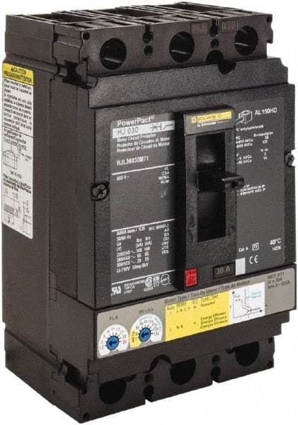 Square D - 30 Amp, 600 V, 3 Pole, Panel Mount Circuit Breaker - Electronic Trip, Multiple Breaking Capacity Ratings - Eagle Tool & Supply
