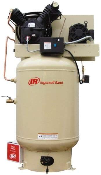 Ingersoll-Rand - 10 hp, 120 Gal Stationary Electric Vertical Air Compressor - Three Phase, 175 Max psi, 35 CFM, 230 Volt - Eagle Tool & Supply