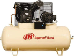 Ingersoll-Rand - 15 hp, 120 Gal Stationary Electric Horizontal Screw Air Compressor - Three Phase, 175 Max psi, 50 CFM, 230 Volt - Eagle Tool & Supply