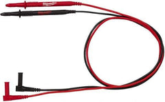 Milwaukee Tool - Black/Red Electrical Test Equipment Leads Set - Use with 2205-20, 2206-20, 2207-20, 2216-20, 2217-20, 2235-20, 2236-20, 2237-20, 2238-21 & 2239-21 Milwaukee Meters - Eagle Tool & Supply